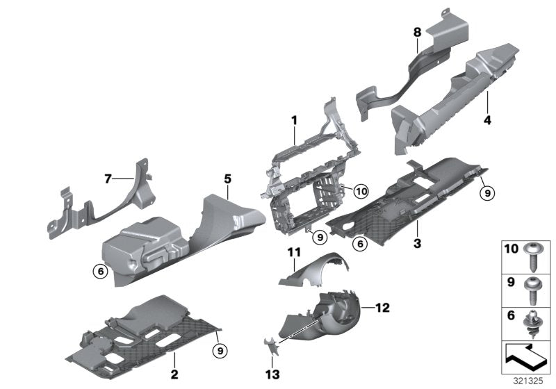 Genuine BMW 61316966669 E71 E72 E70 Trim Panel, Steering Column, Bottom (Inc. X5)