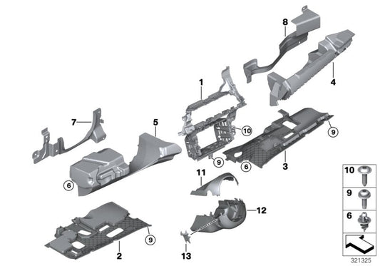 Genuine BMW 61316966669 E71 E72 E70 Trim Panel, Steering Column, Bottom (Inc. X5)