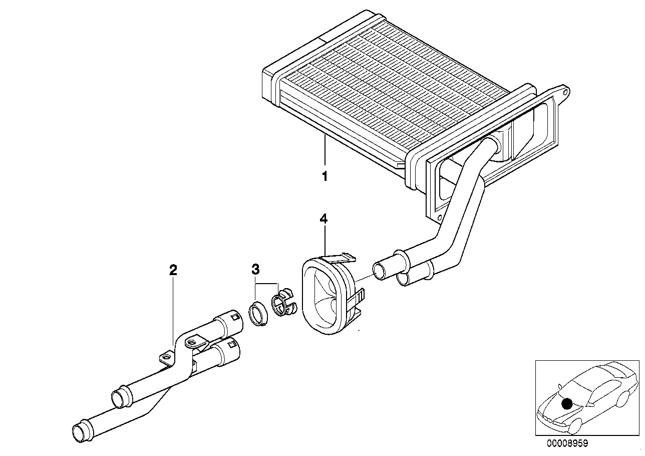 Genuine BMW 64538398747 E36 Double Pipe (Inc. Z3 2.0, Z3 M & Z3 1.9)