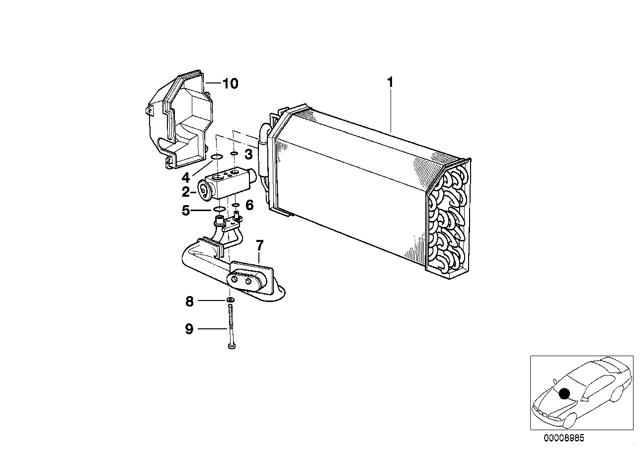 Genuine BMW 64118363782 E39 Automatic Air Conditioning Evaporator (Inc. 525td, 540iP & 528i)