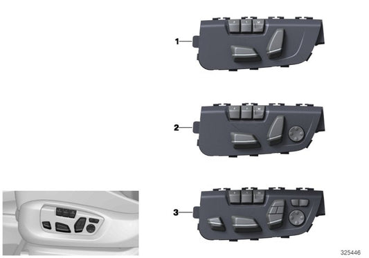 Genuine BMW 61319359815 F15 Seat Adjustment Switch, Left (Inc. X5)