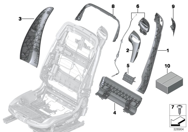 Genuine BMW 52107302025 Cover, Backrest, Upper Left (Inc. 650i, 650iX 4.4 & 640dX)
