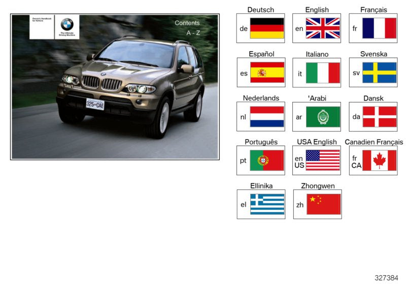 Genuine BMW 01410158701 E53 Owner's Handbook X5 E53 EN US, MJ 2005 (Inc. X5)