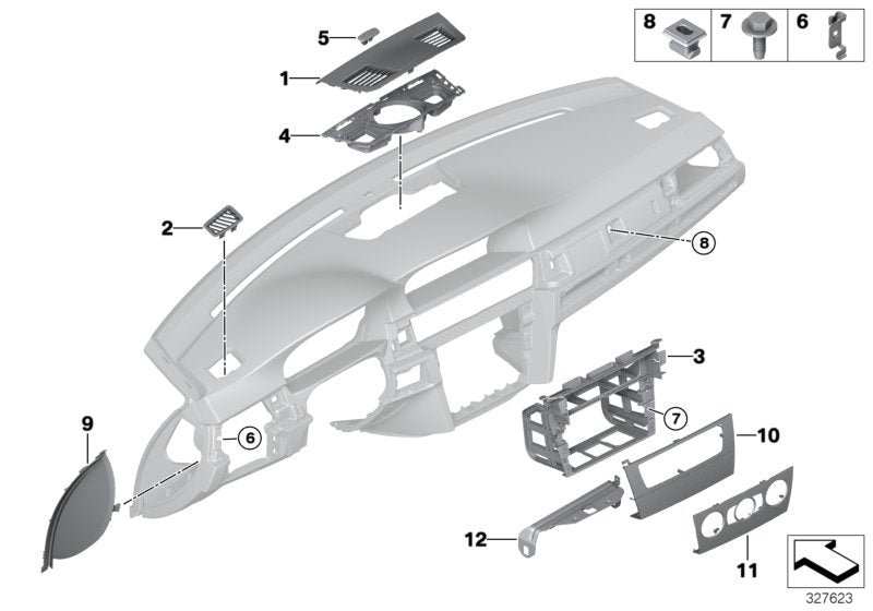 Genuine BMW 51457120414 E93 E92 E91 Instrument Carrier, Instrument Panel HIGH (Inc. 325d, 335d & 330d)