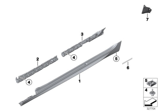 Genuine BMW 51778052655 Door Sill Cover, Primed Left M (Inc. 650iX 4.0, 640iX & 640dX)