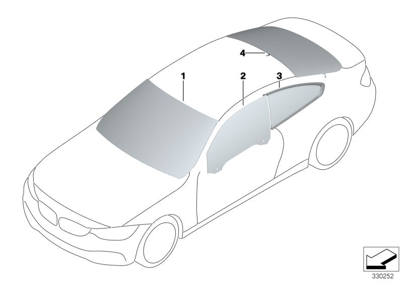 Genuine BMW 51377433344 Side Window, Rigid, Rear Right ALU HOCHGLANZ (Inc. 430dX, 418i & 420iX)