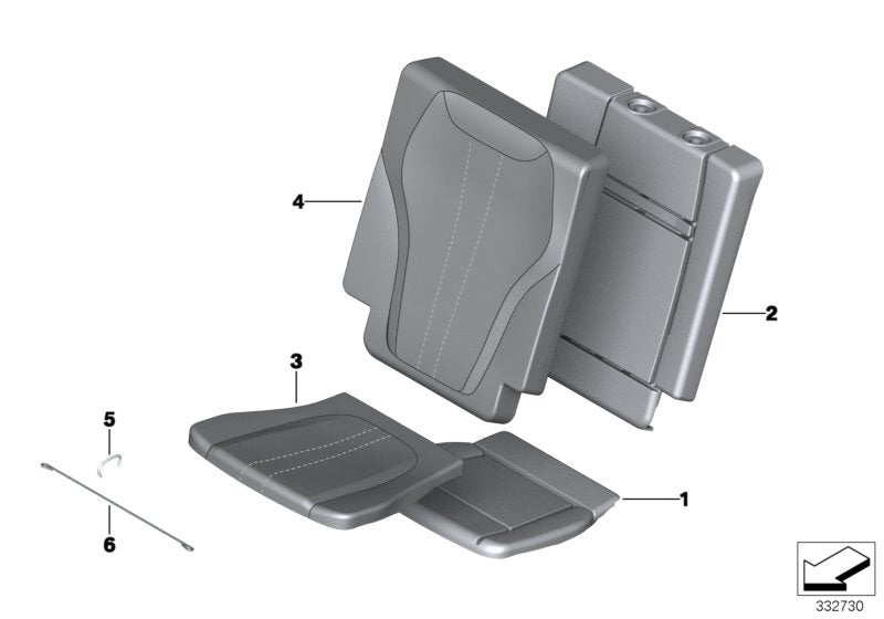 Genuine BMW 52307353529 F15 Leather Cover, Rear Seat LCB8 TERRA (Inc. X5)