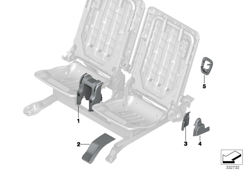 Genuine BMW 52307354075 F15 Covering Seat Rail Left ELFENBEINWEISS (Inc. X5)