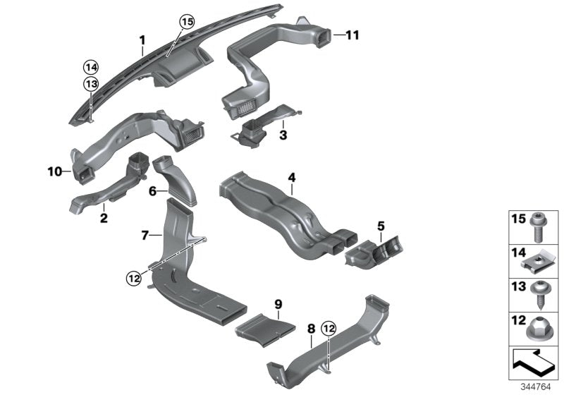 Genuine BMW 64227306612 Air Channel Right (Inc. X5)