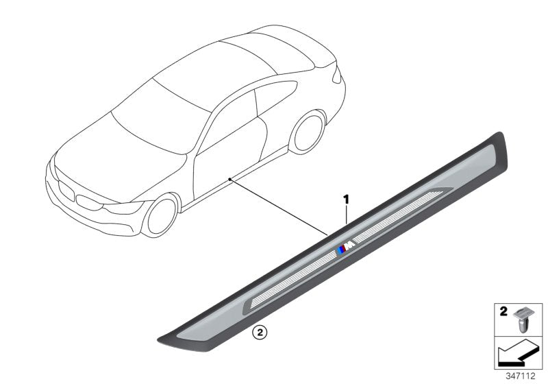 Genuine BMW 51478054525 Cover, Entrance -M- (Inc. 440i, 420d & 430d)