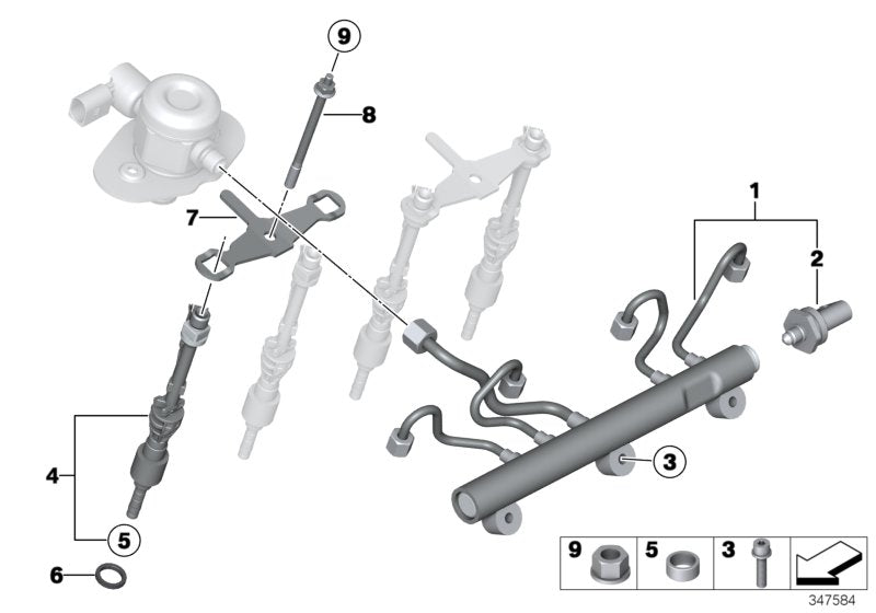 Genuine BMW 13647599878 G07 G15 Bracket Injector (Inc. 650iX 4.4, 550iX 4.0 & X6 50iX 4.0)