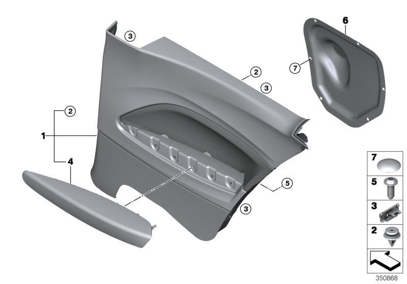 Genuine BMW 51437485989 F22 Lateral Trim Panel Rear Left ANTHRAZIT/GRAU (Inc. 225d, 230i & 230iX)