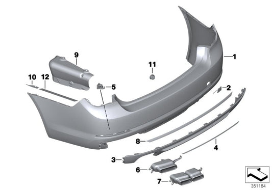 Genuine BMW 51112298341 Set Of Mounts For Pdc Sensor, Rear PDC (Inc. 750Li, Hybrid 7 & 730Li)