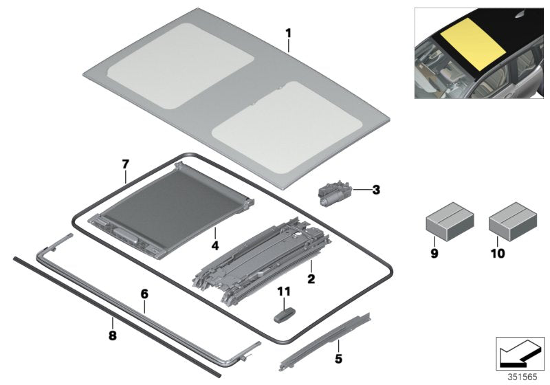 Genuine BMW 54107361004 Seal For Moonroof (Inc. i3s 94Ah Rex, i3 120Ah Rex & i3 94Ah)