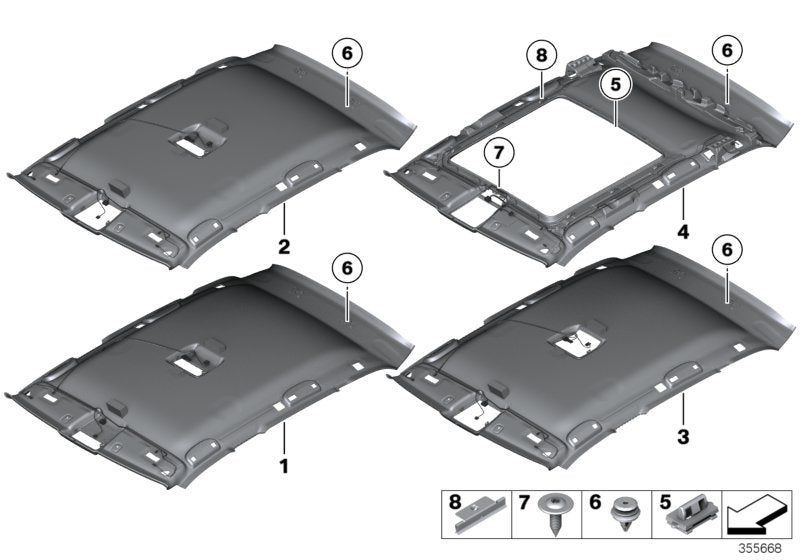 Genuine BMW 51442994084 E84 Headlining Panoramic Roof BEIGE (Inc. X1)