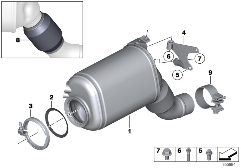 Genuine BMW 18308517205 F15 F16 At-Diesel Particulate Filter EU6 (Inc. X5 M50dX & X6 M50dX) | ML Performance UK UK Car Parts