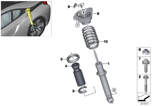 Genuine BMW 37106886234 Spring Strut, Rear | ML Performance UK Car Parts