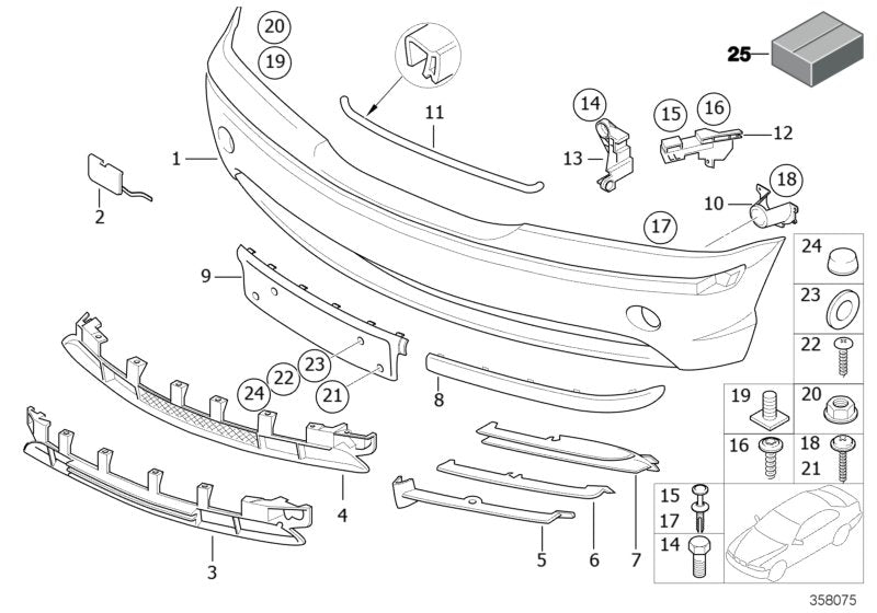 Genuine BMW 51118192877 E46 Grid Left SCHWARZ MATT (Inc. 330xd, 325xi & 320i)