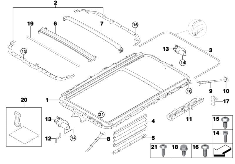 Genuine BMW 54137127567 E53 E91 Rain Gutter, Front (Inc. 320xd, X5 3.0d & 316d)