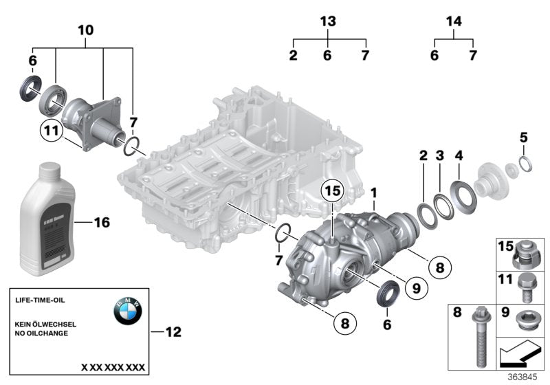 Genuine BMW 31507557374 E60 E61 At-Front Differential I=4,10 (Inc. 525xi)