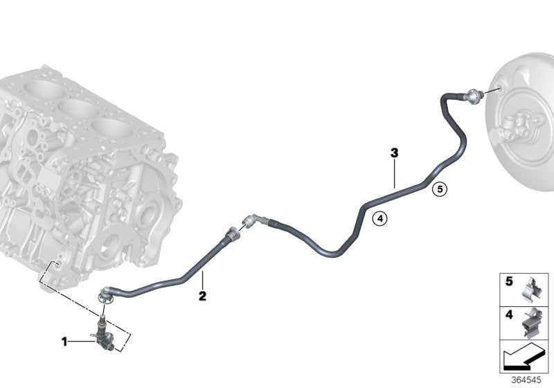 Genuine BMW 11668654730 F39 F40 F20 Vacuum Pipe (Inc. X1 & 218d)