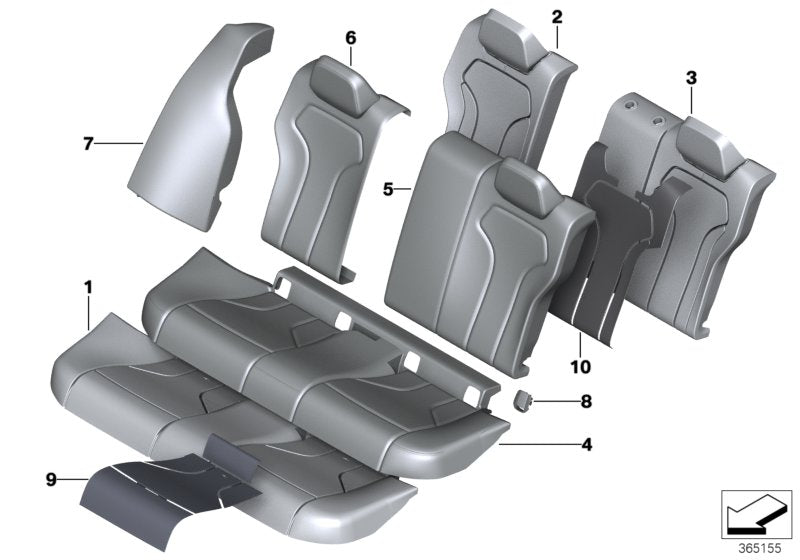 Genuine BMW 52208058126 Side Finisher, Leather, Right SCHWARZ (Inc. M3)