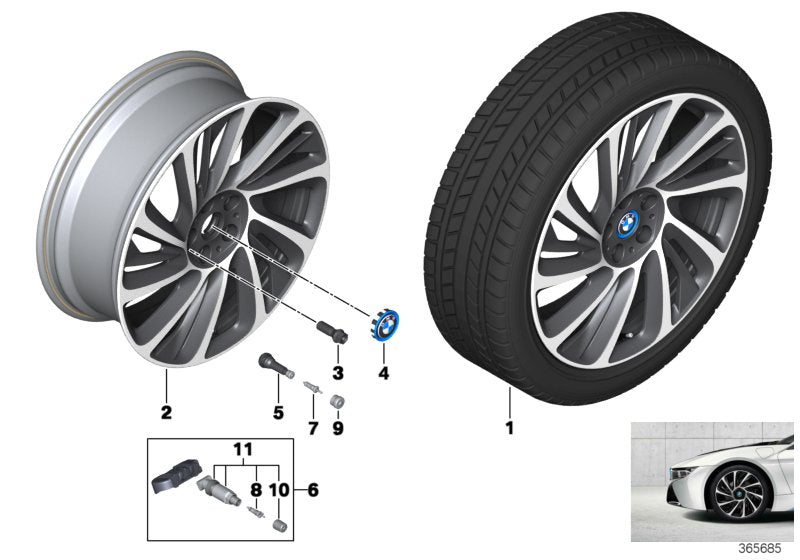 Genuine BMW 36116862896 I15 I12 Alloy Rim Forged Left 7,5JX20 ET:40 (Inc. i8)