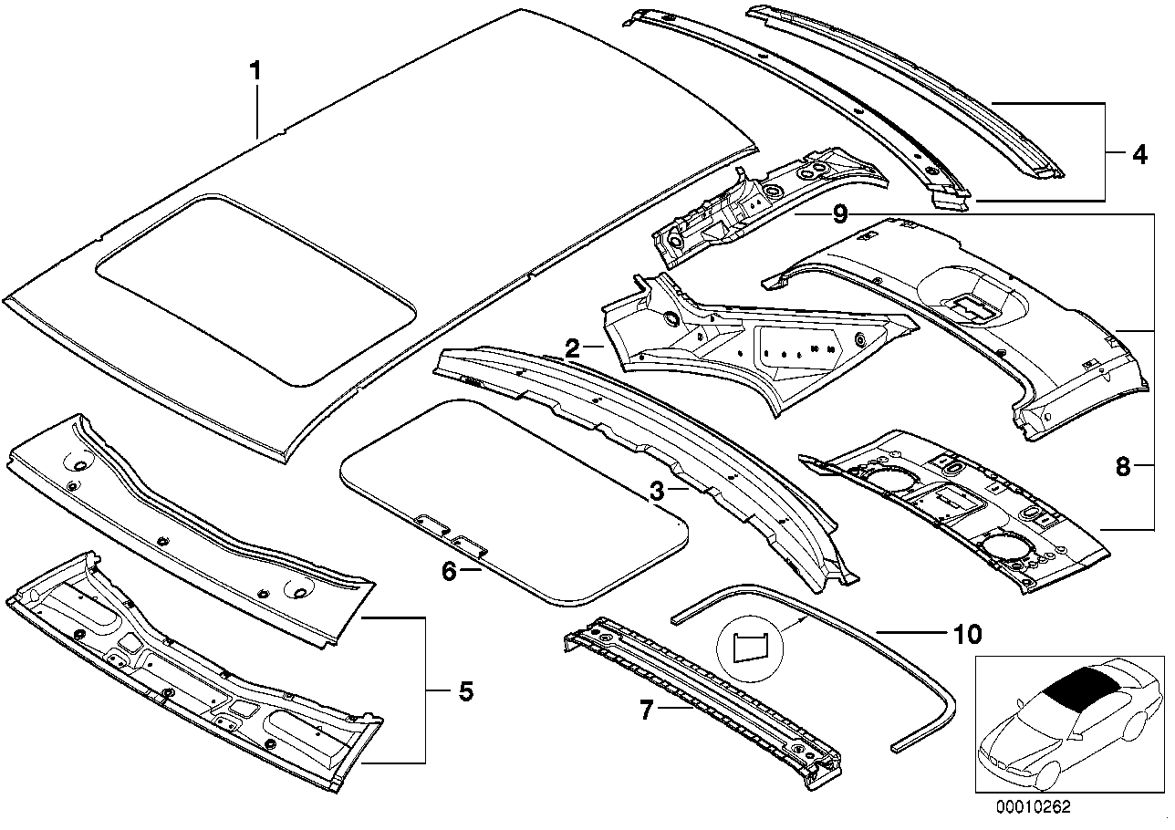 Genuine BMW 41328205611 E39 Rear Window Frame Bottom Part (Inc. 540iP, 525td & 520i)