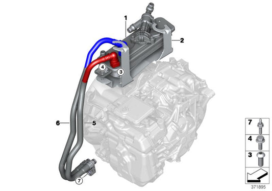 Genuine BMW 17228689497 I12 I15 Transmission Oil Cooler Line, Flow (Inc. i8)
