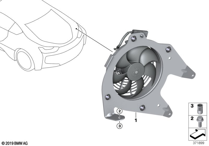 Genuine BMW 17427639680 I15 I12 Electric Fan (Inc. i8)