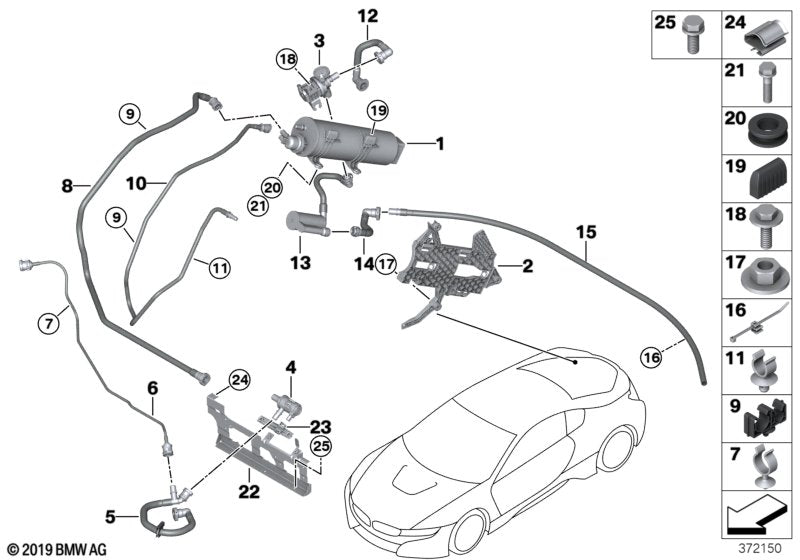 Genuine BMW 16117378063 I15 I12 Adapter Plate (Inc. i8)