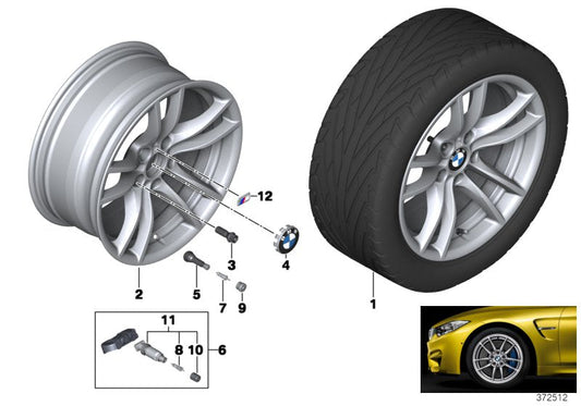 Genuine BMW 36102284906 F83 Light Alloy Rim 9JX18 ET:29 (Inc. M4 CS, M4 & M2 Competition)