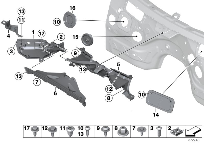 Genuine BMW 51717213666 F25 F26 Partition Panel, Compartment, Outer Rght (Inc. X4 & X3 28dX)