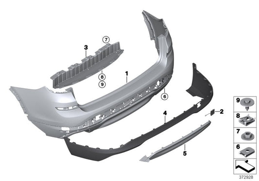 Genuine BMW 51127389890 F26 Panel For Bumper, Rear PDC / SCHWARZ (Inc. X4)