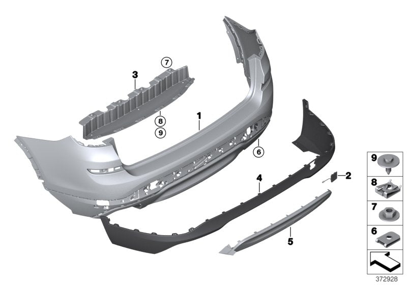 Genuine BMW 51127338789 F26 Bumper Trim Panel, Primed, Rear (Inc. X4)