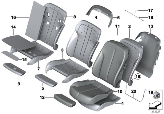 Genuine BMW 52107308052 Pad, Comfort Active Seat, Right CIS (Inc. Alpina B6, 640iX & 640i)