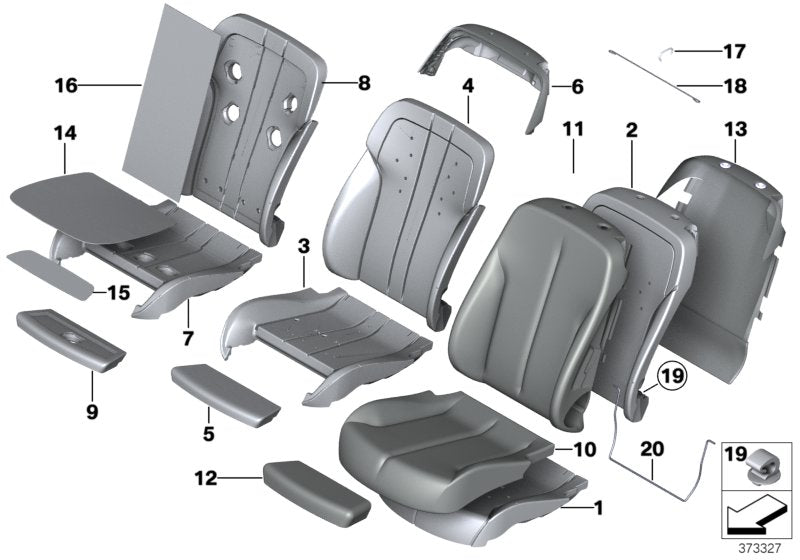 Genuine BMW 52107280621 Cover For Comfort Backrest,Leather Left LCEZ ZIMTBRAUN (Inc. 650i, 650iX 4.0 & 640i)