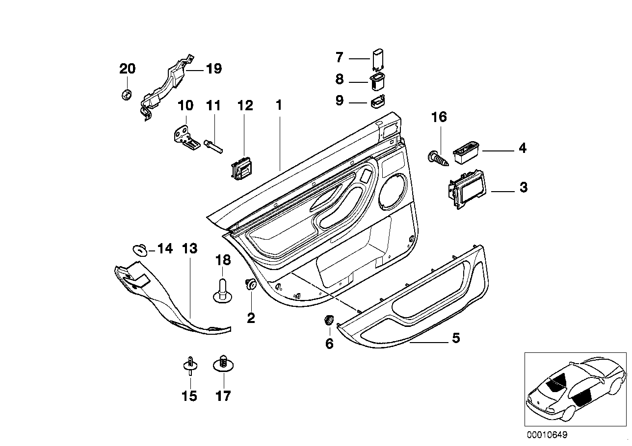Genuine BMW 51428247041 E38 Door Trim Panel, Rear, Left SANDBEIGE O7SN (Inc. 735i, 725tds & 740i)