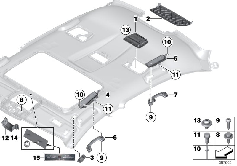 Genuine BMW 51449170572 Vanity Mirror, Rear OYSTER (Inc. 730Ld, 760Li & 750LdX)