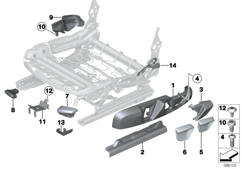 Genuine BMW 52107308190 Trim, Seat Outer Right VENETOBEIGE (Inc. 328dX, 435dX & 430d)