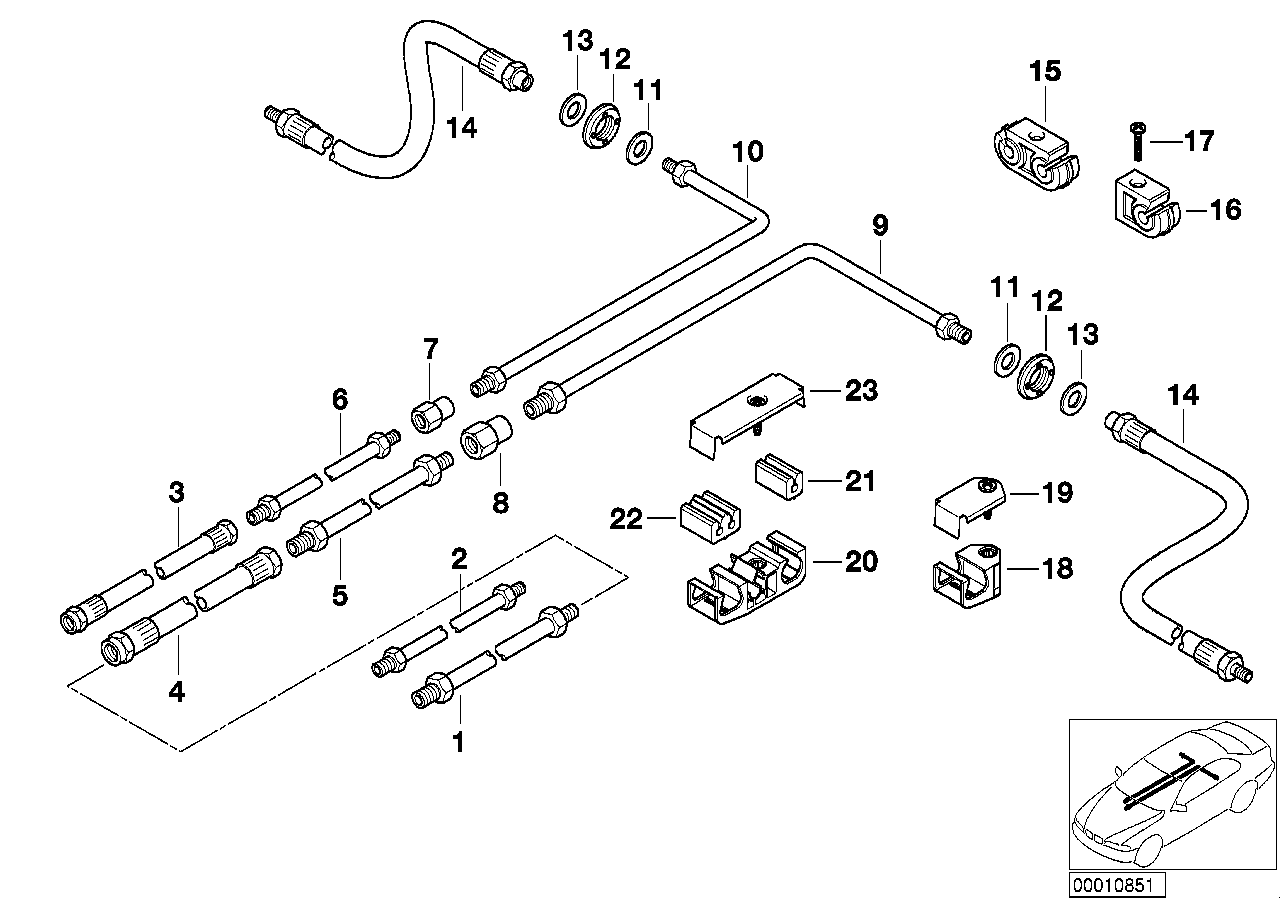 Genuine BMW 34326755527 E38 E31 Pipe M10/M12-4115mm (Inc. 850CSi, 840i & 850Ci)