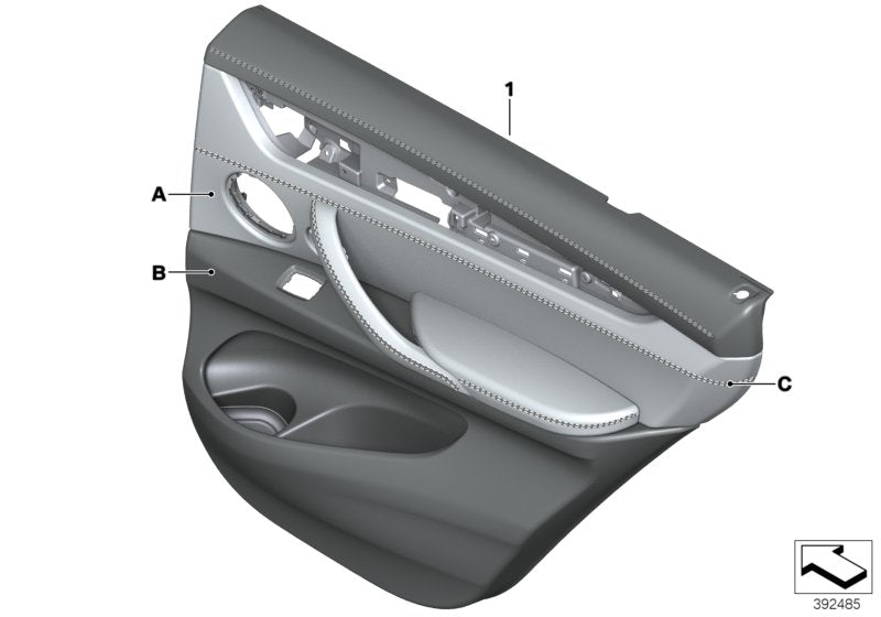 Genuine BMW 51427988784 F15 Door Lining Leather Rear Right INDIVIDUAL (Inc. X5)
