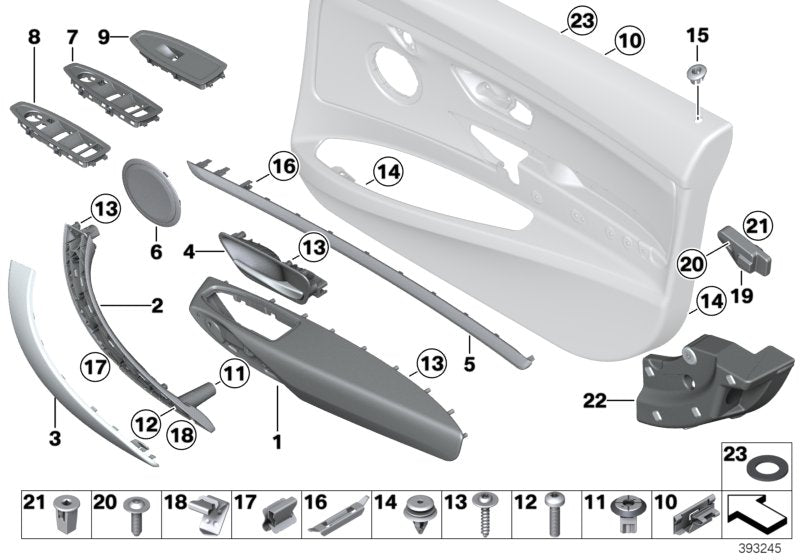 Genuine BMW 51717291327 Crashpad, Door, Front Left (Inc. 328iX, 328i & 335iX)