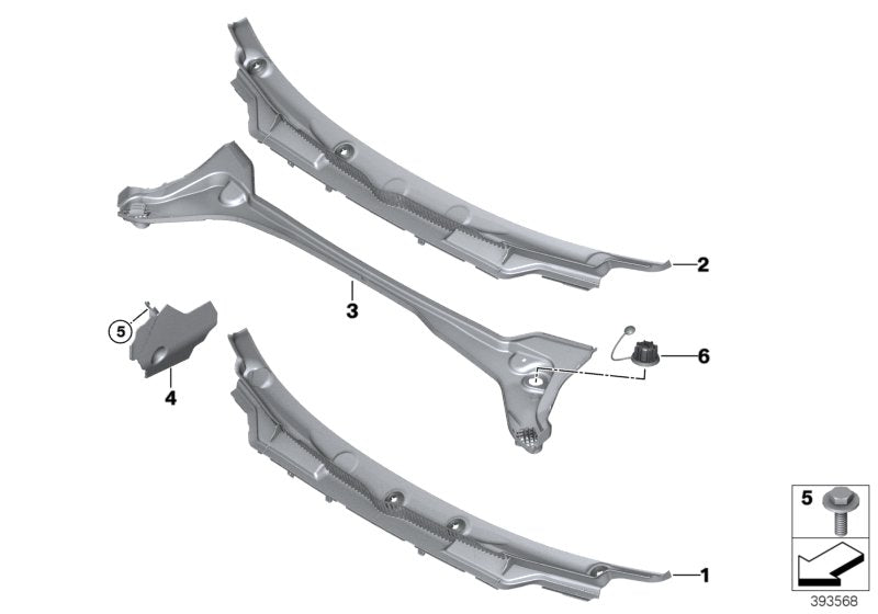 Genuine BMW 51717387166 F46 Bulkhead Cowl Panel LHD (Inc. 220d, 225xe & 214d)