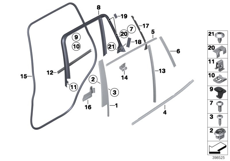 Genuine BMW 51357205765 F25 F26 Seal, End Panel, B-Column, Left (Inc. X3 28i & X4)