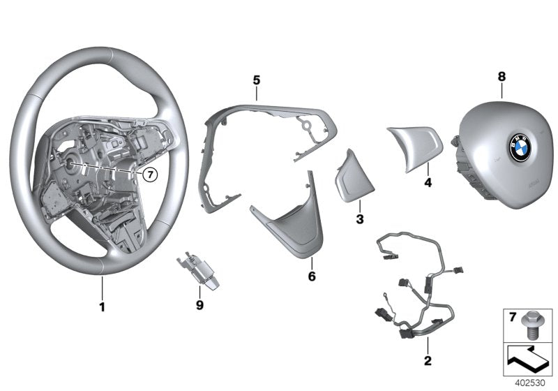 Genuine BMW 32306860357 F46 Sport Steering Wheel, Leather (Inc. X1 & X2 20iX)