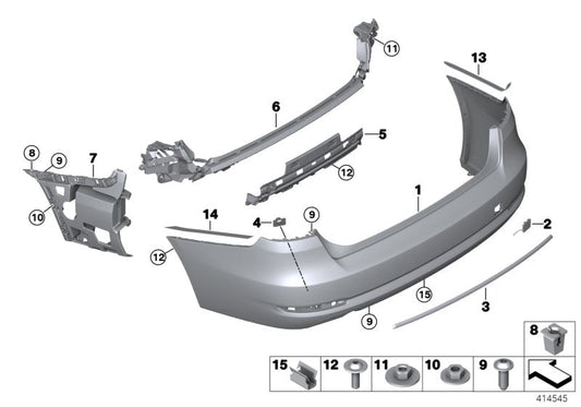 Genuine BMW 51127477803 Bumper Trim Panel, Primed, Rear ZWEIBO./LINES (Inc. 340i & 340iX)