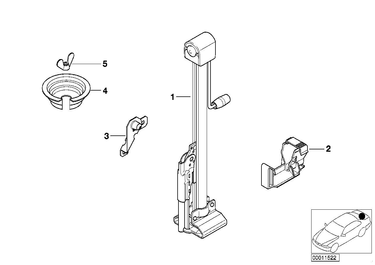 Genuine BMW 71121182239 E38 Front Car Jack Bracket (Inc. 735i, 750iL & L7)