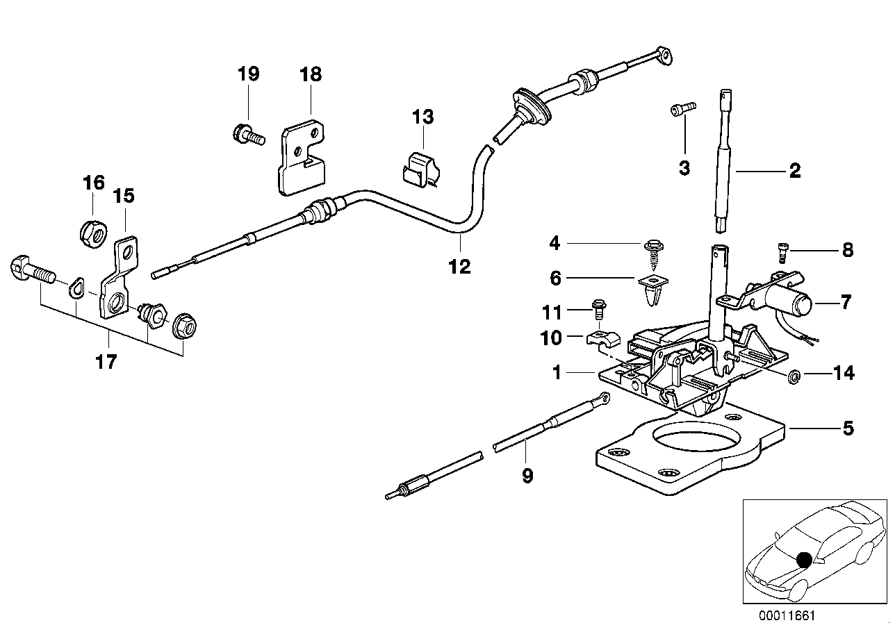 Genuine BMW 24511218233 E36 E34 Selector Lever THM (Inc. 328i, 325is & 316i)