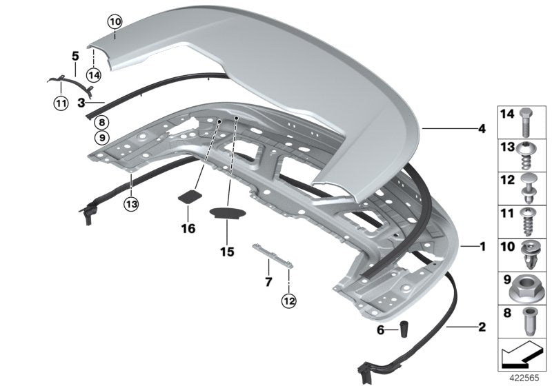 Genuine BMW 51177168617 E88 Cover, Folding Top Flap, Left (Inc. 123d, 135i & 125i)